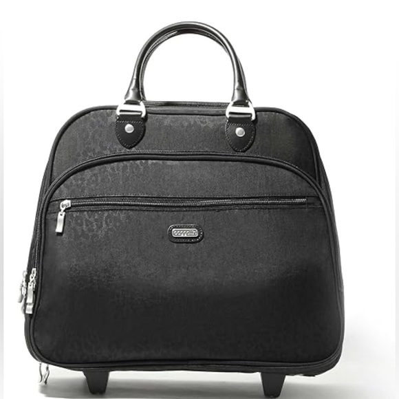 BAGGALLINI - Rolling Tote, Black Cheetah - Picture 2 of 5